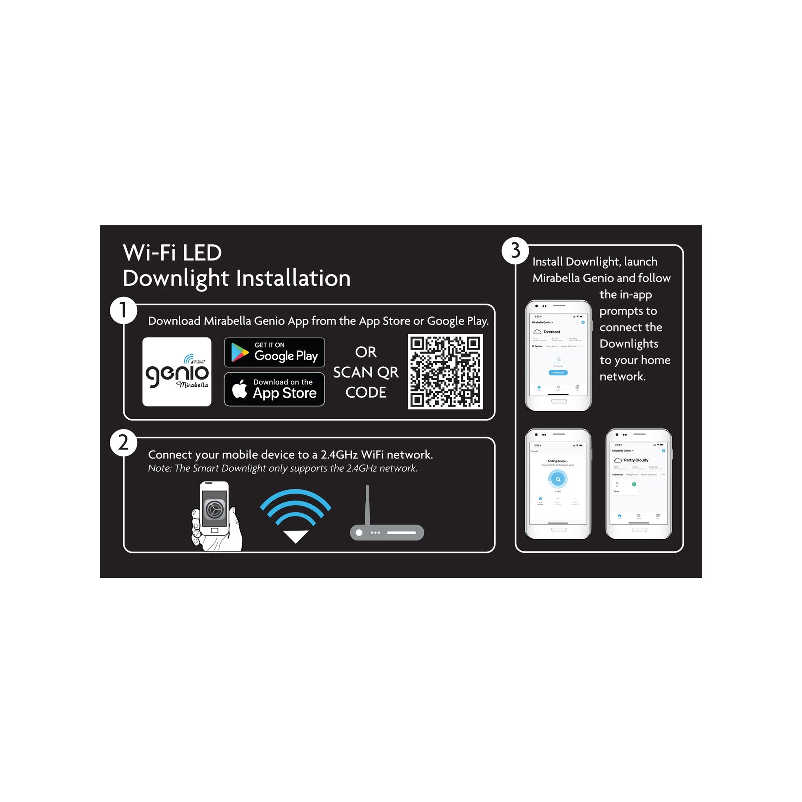 Mirabella Genio Wi-Fi Dimmable 10W LED Frameless Downlight I005307