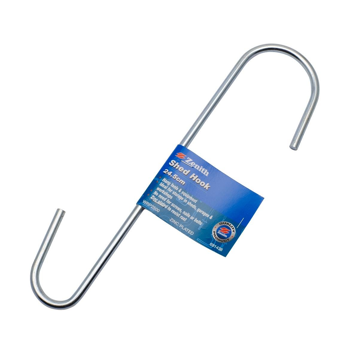 Zenith 24.5cm Zinc Plated Round Shed Hook, Steel, 1 Pack
