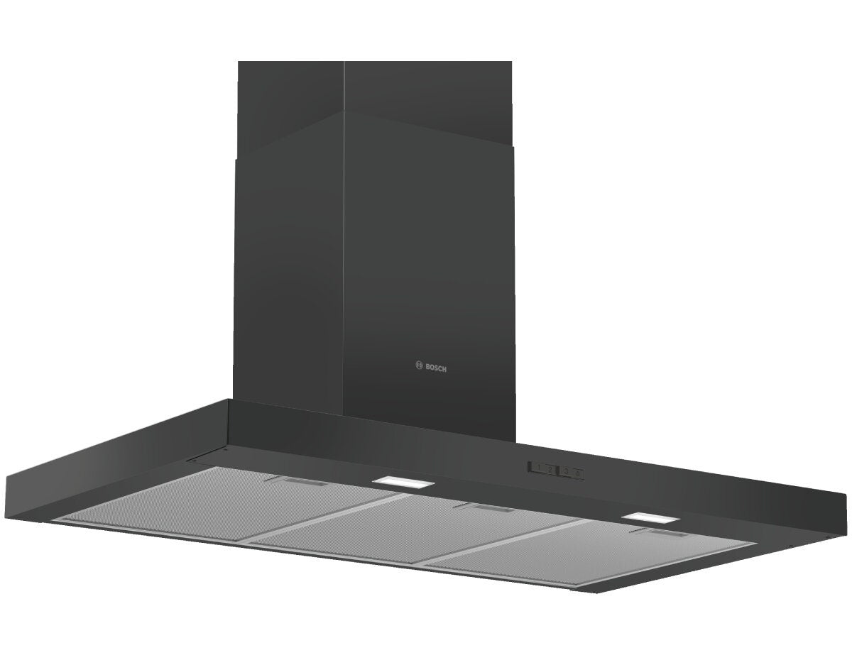 Bosch Series 2 90cm wall-mounted canopy rangehood - Matt black - 619m³/h, 3 speeds - DWB96BC60A