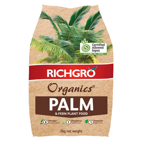 Richgro Organics Palm & Fern Plant Food 5kg NPK 6-1-1 Natural Fertiliser