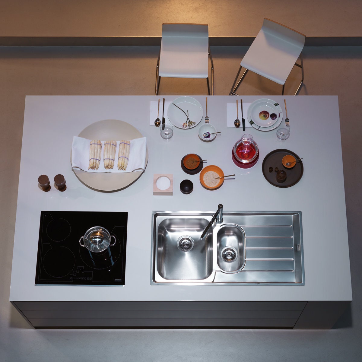 Franke Neptune 1 and 1/4 bowl sink with right hand drainer - 27L and 6L bowls, topmount - NEX651RHD