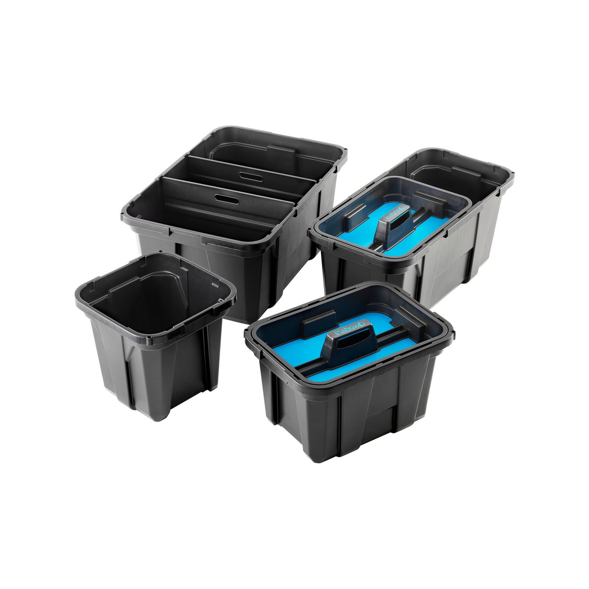 Inabox 15L Iron Black Heavy Duty Insert Tray Stackable