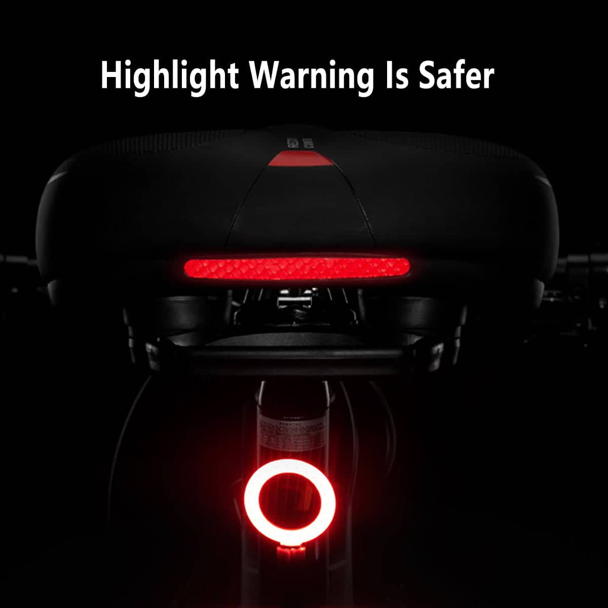 Bicycle Taillight with LED Ring and Hook-And-Loop Mounting - view 5