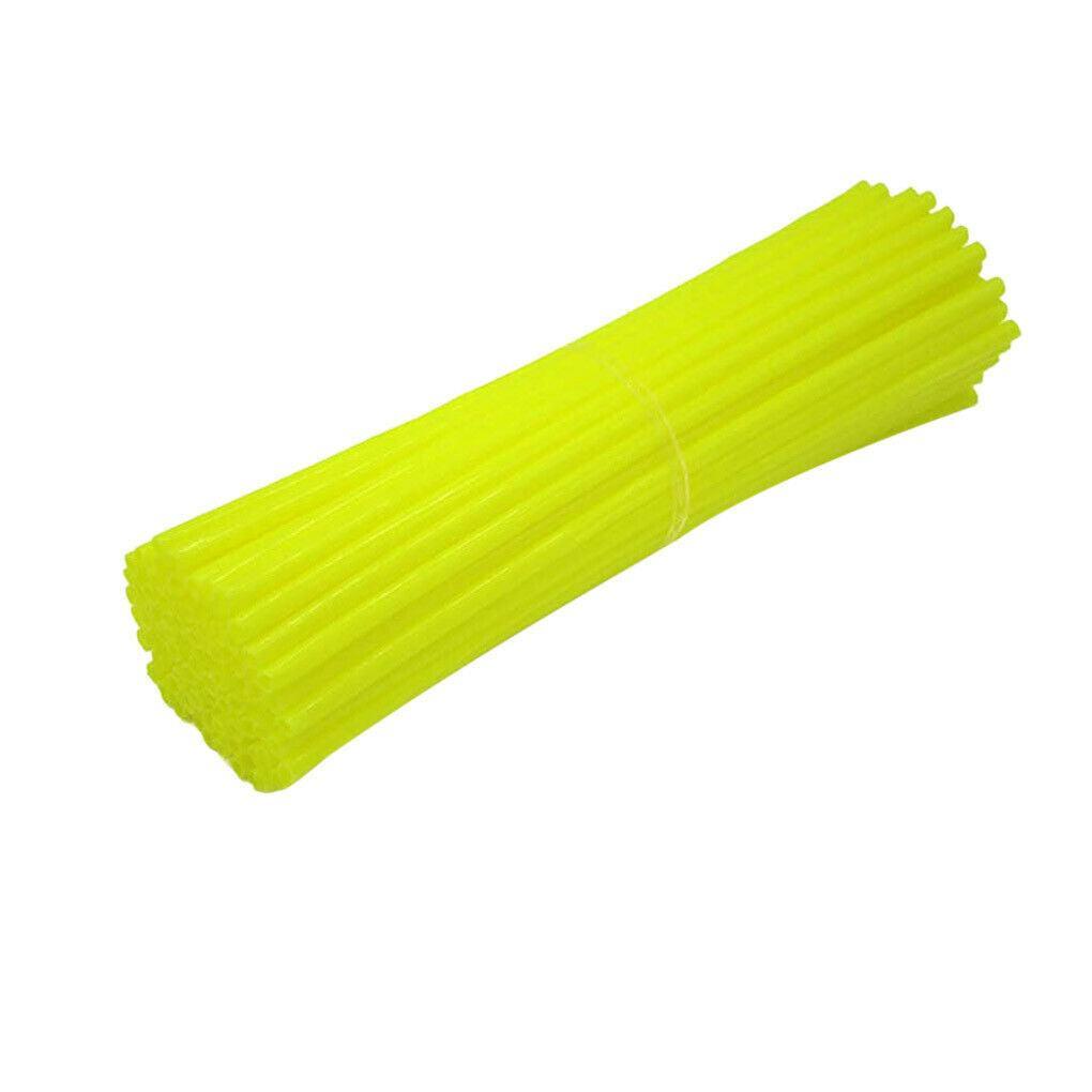 Bike Wheel Spoke Wrap Sleeves, 72 Pack for MTB and Bicycles - Yellow