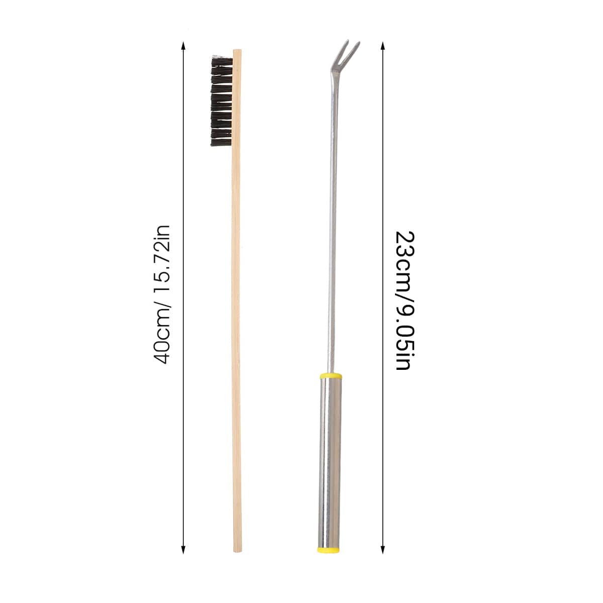 Bird Cage Cleaning Tool Set of 2 with Bamboo Brush and Stainless Steel Fork - view 3