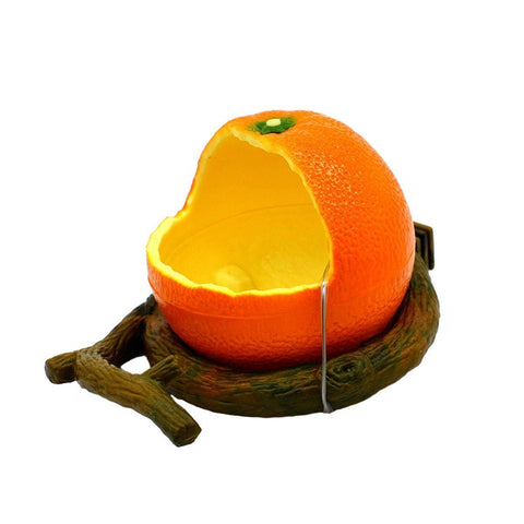Bird Feeding Bowl with Cage Clamp - Orange