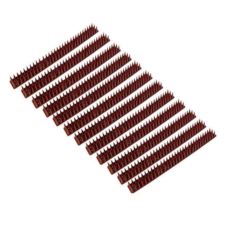 Bird Spikes Fence and Ledge Deterrent Strips - Brown, Pack of 12 - view 2