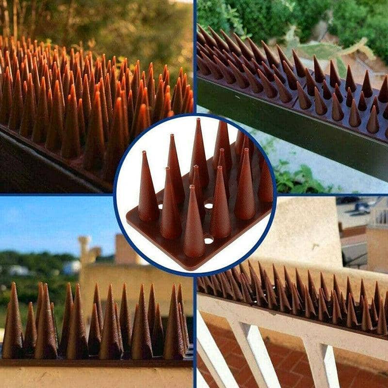 Bird Spikes Fence and Ledge Deterrent Strips - Brown, Pack of 12 - view 3
