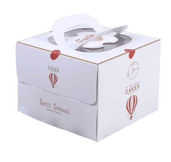 Birthday Cake Boxes Set, Pack of 20 - White, 25 x 25 x 15 cm