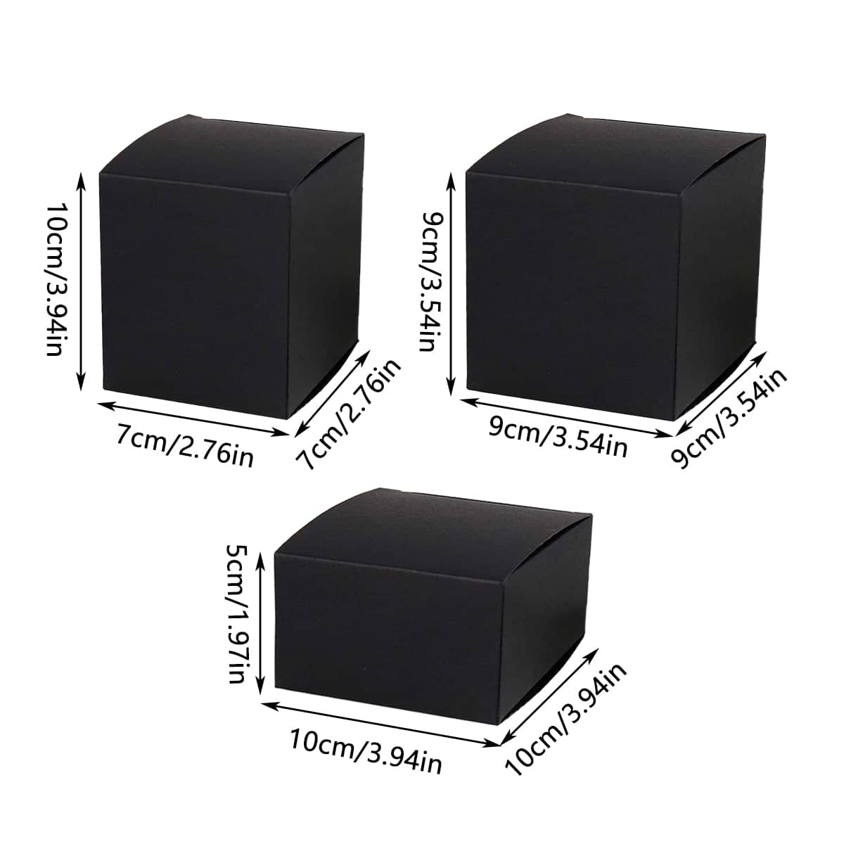 Black Cardboard Gift Boxes, Set of 20 for Shipping and Storage - 9 x 9 x 9 cm - view 4