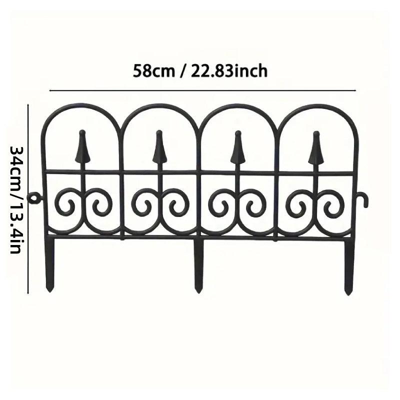 Black Plastic Garden Border Fence, 12 Panels - Decorative Hedge Edging - view 3