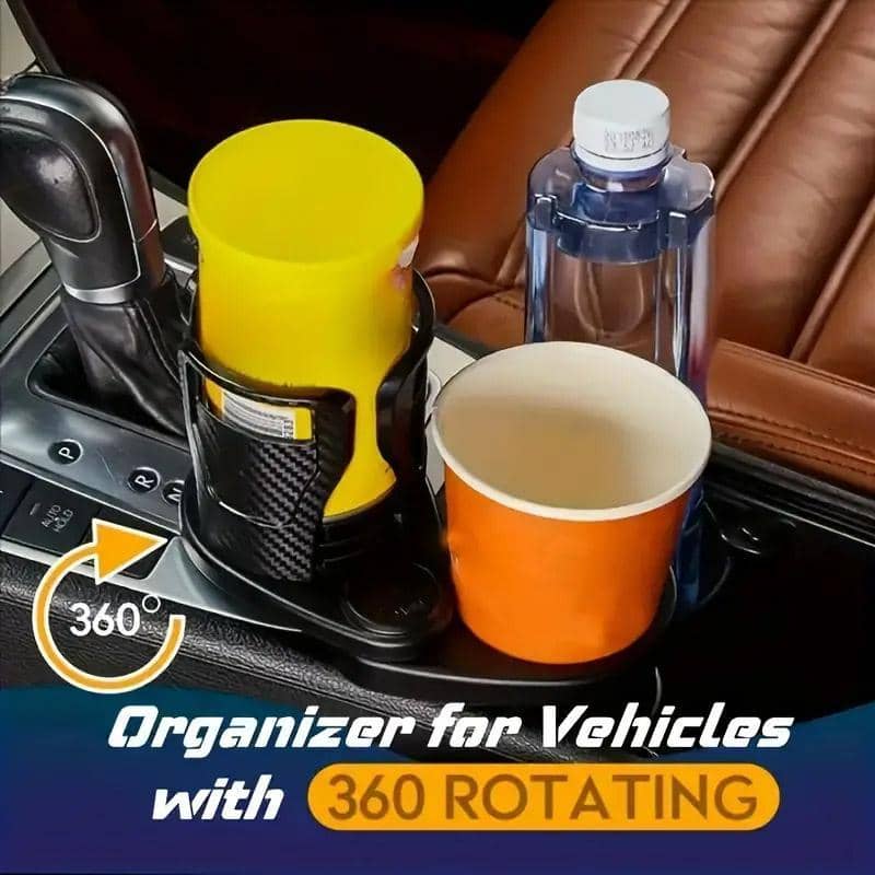 Black Rotatable Car Cup Holder, 360 Degree Adjustable Drink Holder - view 4