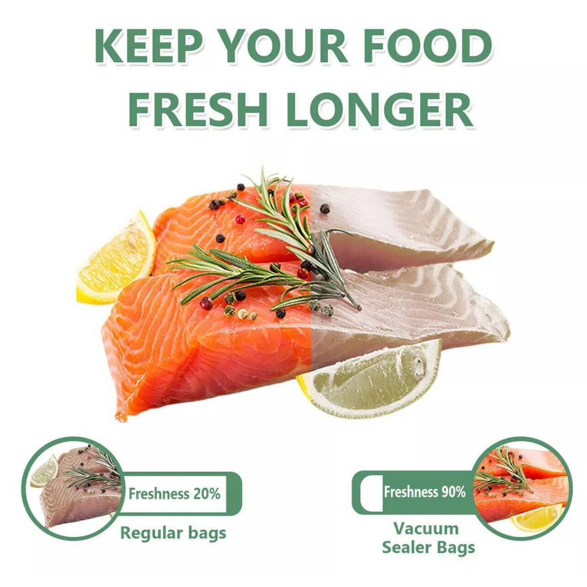 Black Vacuum Food Sealer Bag Roll Embossed Storage Commercial 20 cm x 5 m - 1 Roll - view 4
