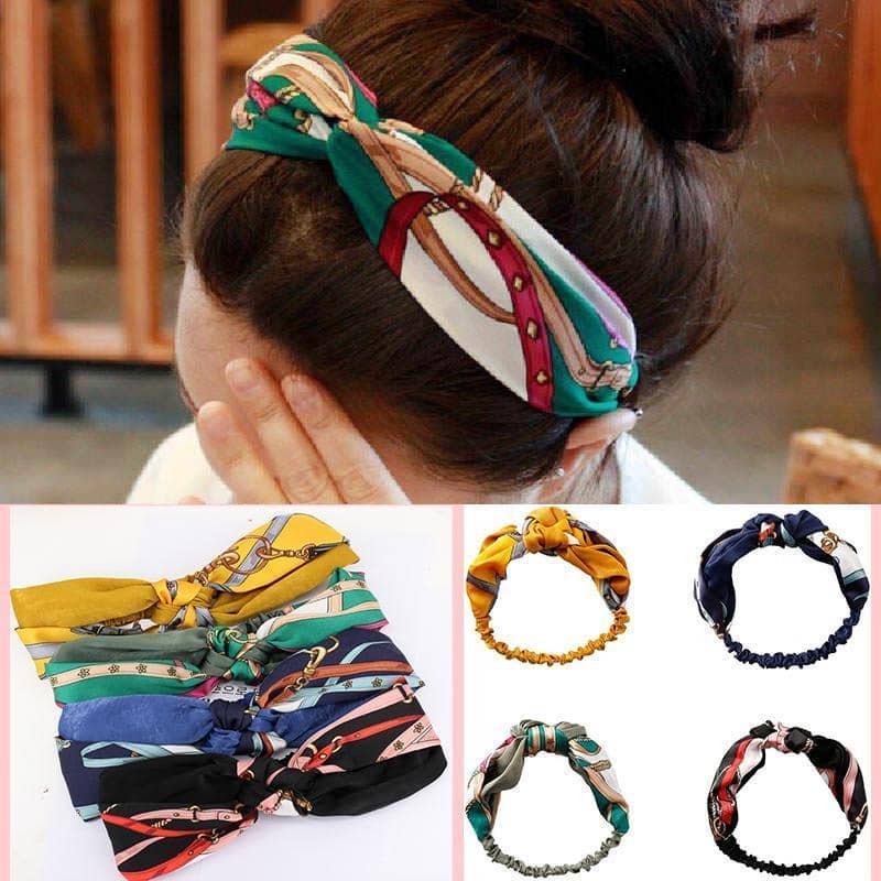 Boho Cross Headband in Cloth - Green - view 4