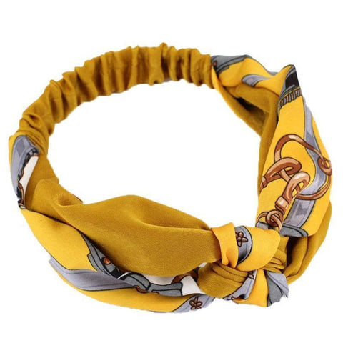 Boho Cross Headband in Cloth - Yellow