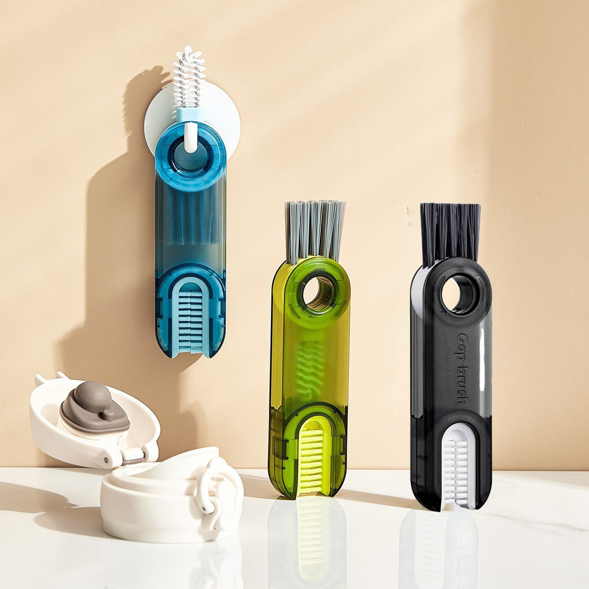Bottle Cleaning Brush with 3-In-1 Rotating Heads - Grey - view 9