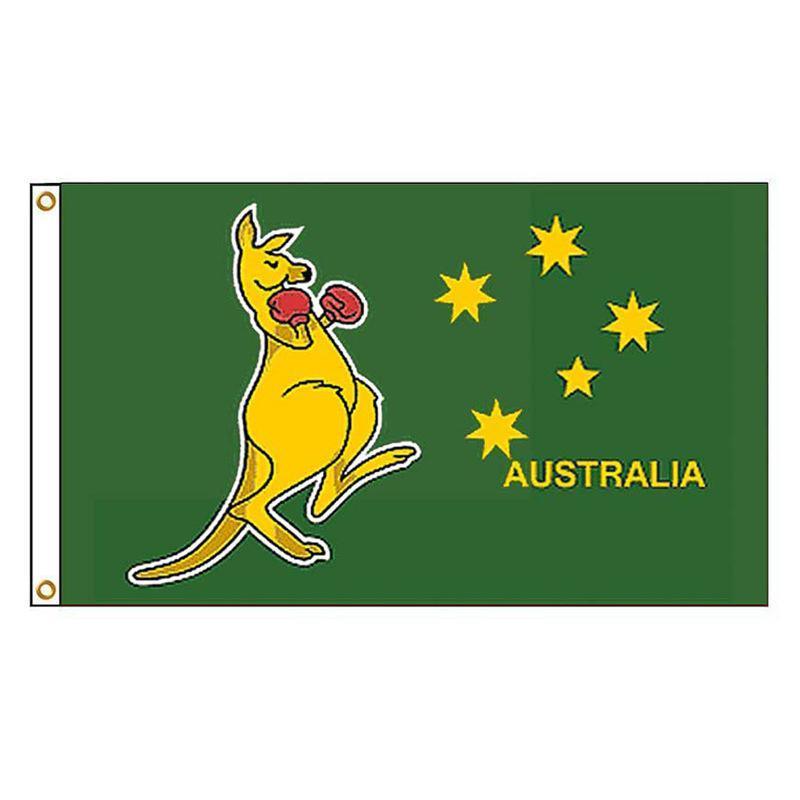Boxing Kangaroo Flag, 90 x 150 cm (3 x 5 ft) Woven Polyester Banner - view 2