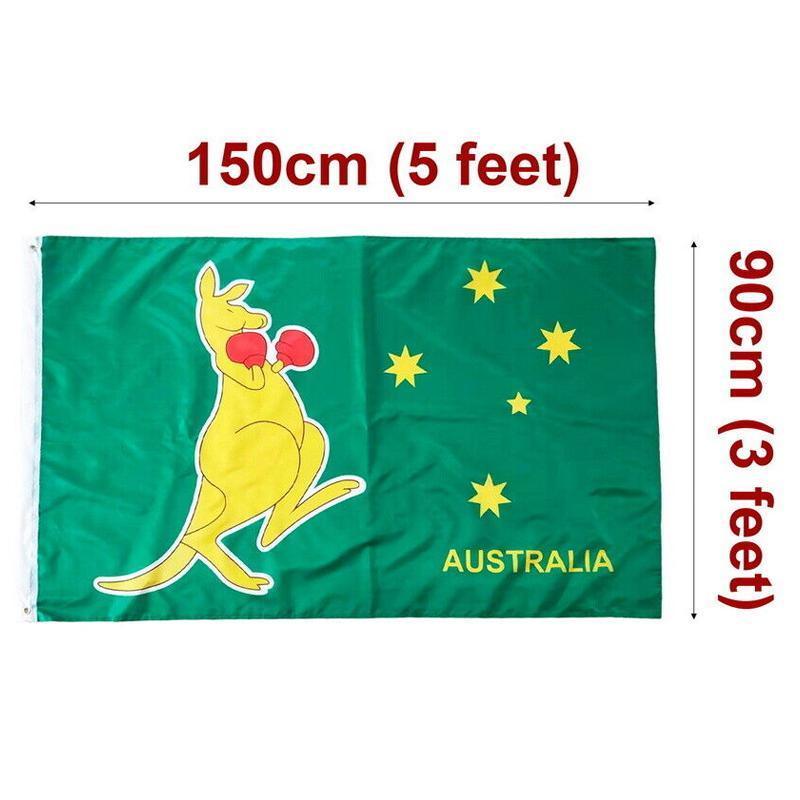 Boxing Kangaroo Flag, 90 x 150 cm (3 x 5 ft) Woven Polyester Banner - view 3