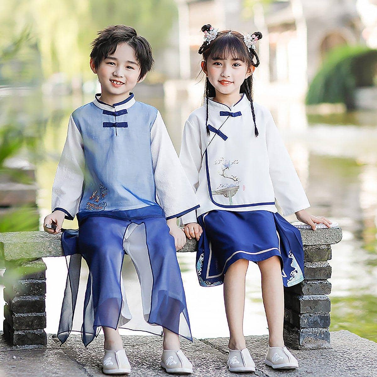 Boys Chinese Hanfu Costume Set, Traditional Style - 150 cm - view 5