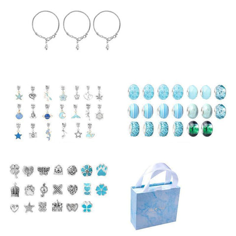 Bracelet Making Kit, 63 Pieces - Blue