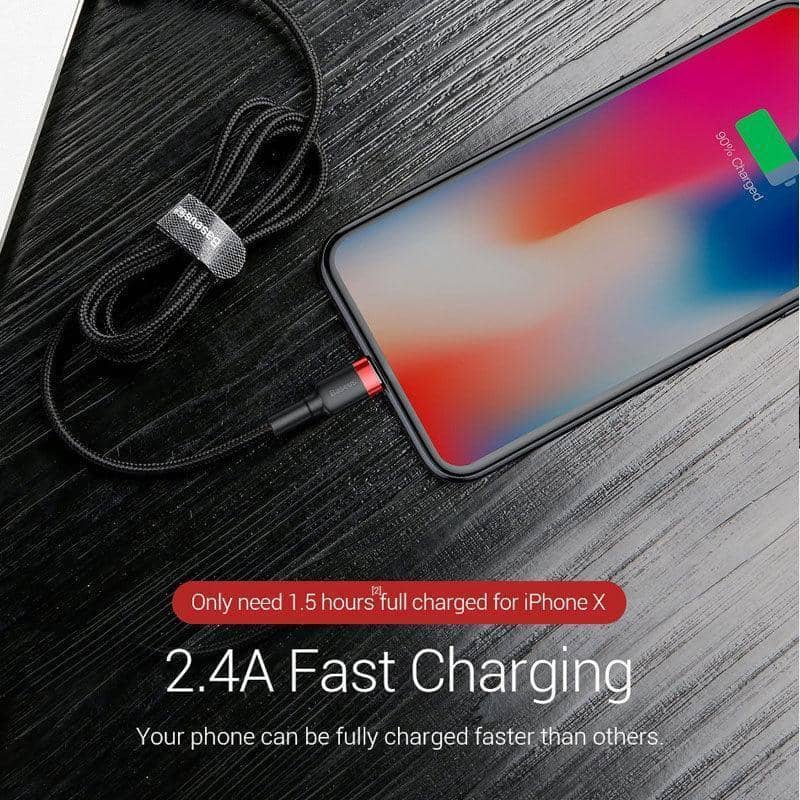 Braided USB Charging Cable for iPhone and iPad, 1 m - Grey and Black, Pack of 2 - view 5