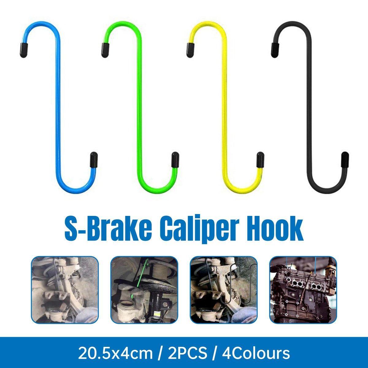Brake Caliper Hooks, Steel S-Shaped, Pack of 2 - Blue - view 2