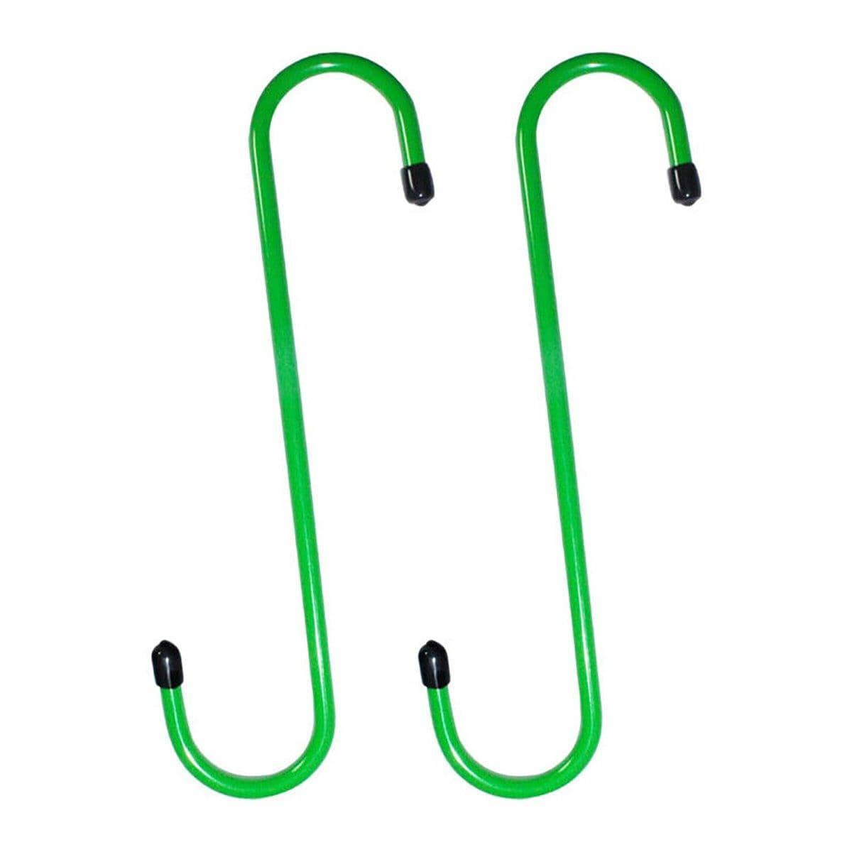 Brake Caliper Hooks, Steel S-Shaped, Pack of 2 - Green