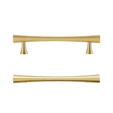 Brass Cabinet Handle, 128 mm Hole Spacing - Gold, 168 mm Long