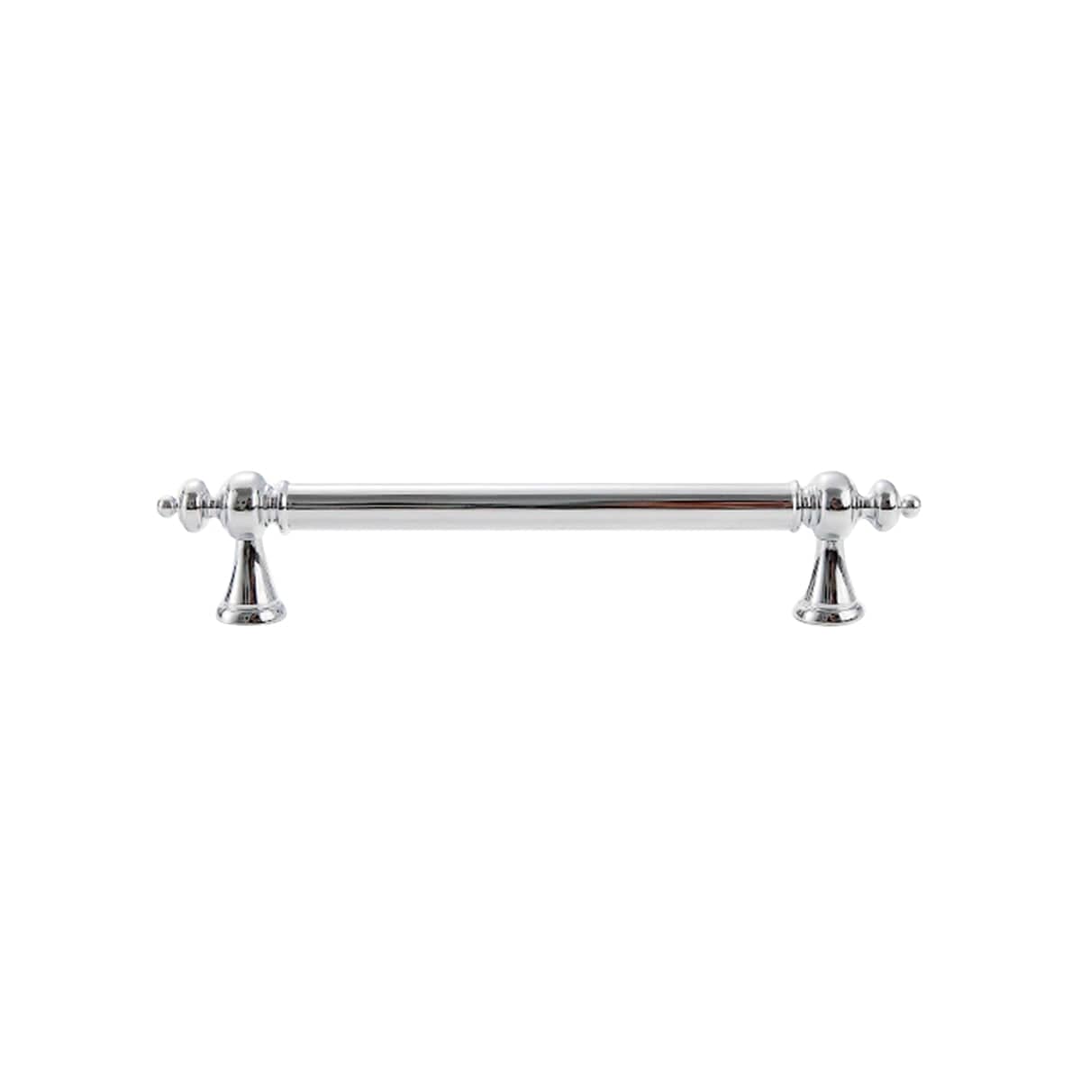 Brass Cabinet Handle - Silver, 128 mm Hole Spacing, 170 mm Long