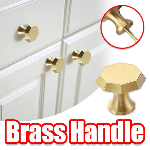 Brass Cabinet Handle, Single Hole Modern Octagonal Drawer Pull
