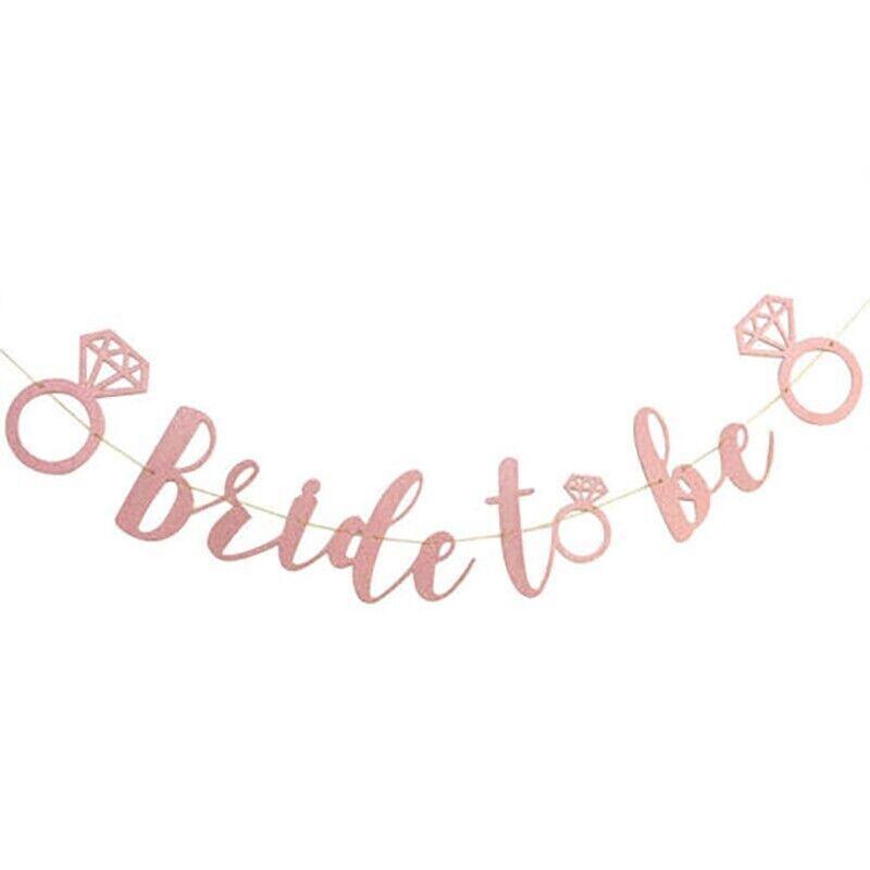 Bride to Be Rose Gold Banner for Hens Party - Diamond Ring Design