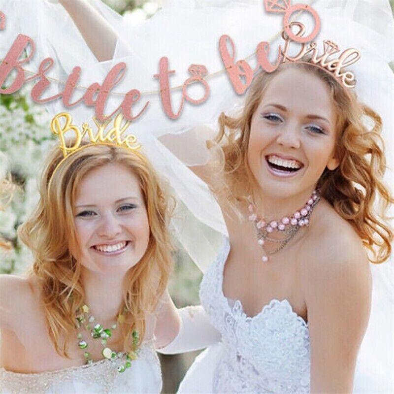 Bride to Be Rose Gold Banner for Hens Party - Diamond Ring Design - view 5