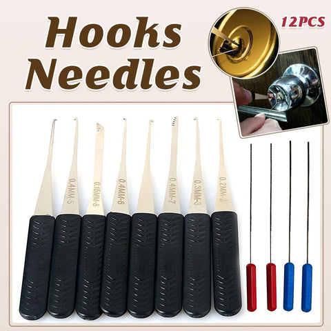 Broken Key Extractor Removal Kit, 12 Piece Hooks and Needles Set for Locks