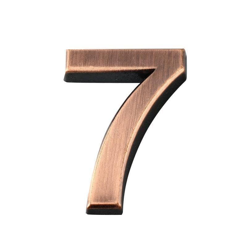 Bronze Door Number Sticker for Room and Address Numbers - Number 7
