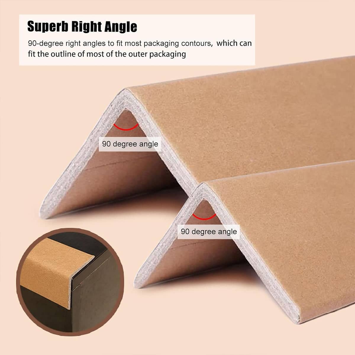 Brown Kraft Paper Corner Protector Set of 50 for Shipping, 100 cm Long - view 5