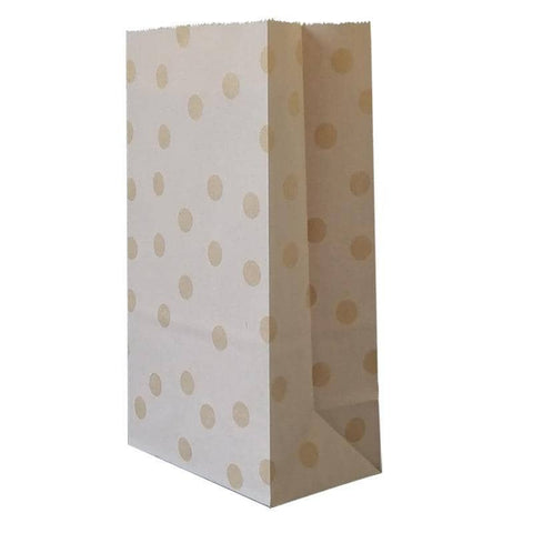 Brown Kraft Paper Food Bags, Pack of 100 - Shaded Dots