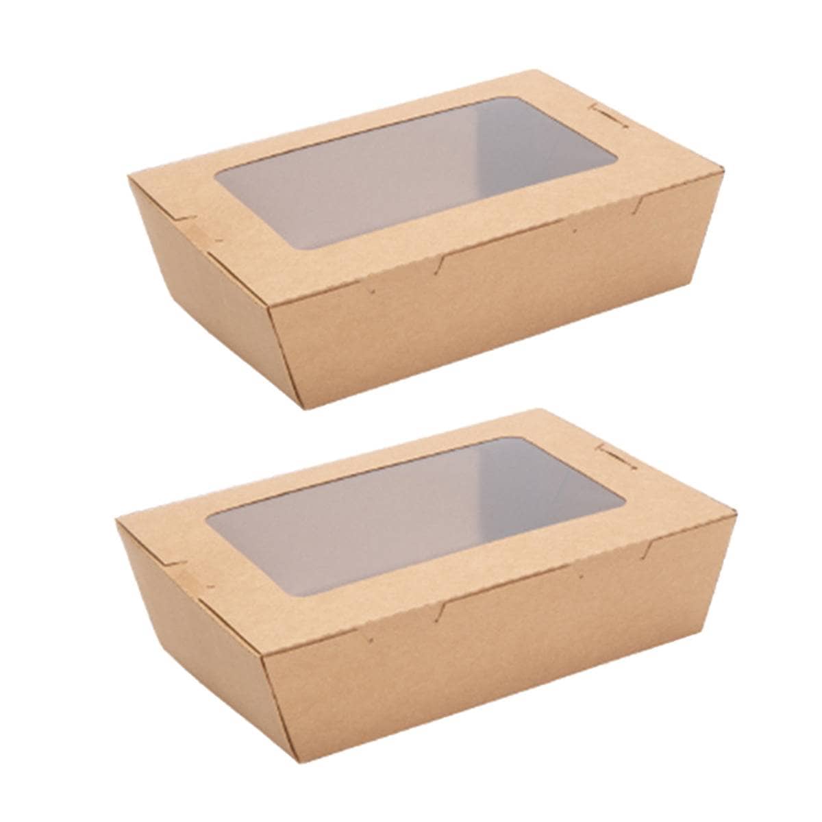 Brown Kraft Single Window Lunch Boxes - 900ml, Pack of 50 - view 3
