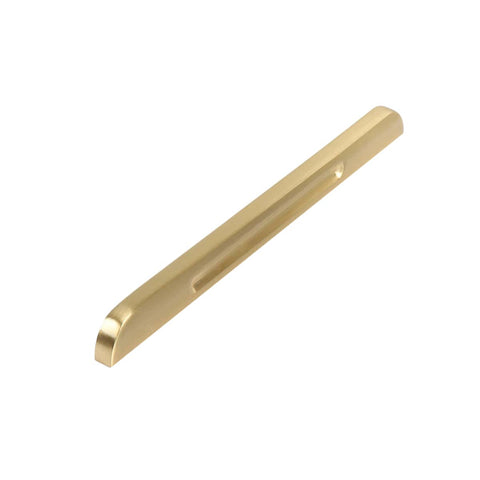 Brushed Brass Slim Bar Cabinet Handle - Style B, 160 mm Hole Spacing