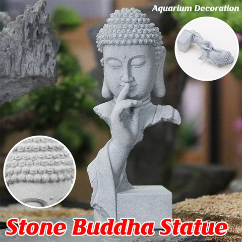 Buddha Flower Pot Ornament in Stone Powder, 6.8 x 8.8 x 20.5 cm
