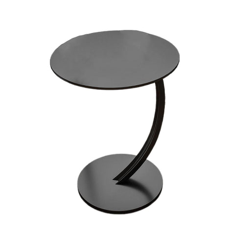 C-Shaped Snack Side Table for Sofa and Couch - Black