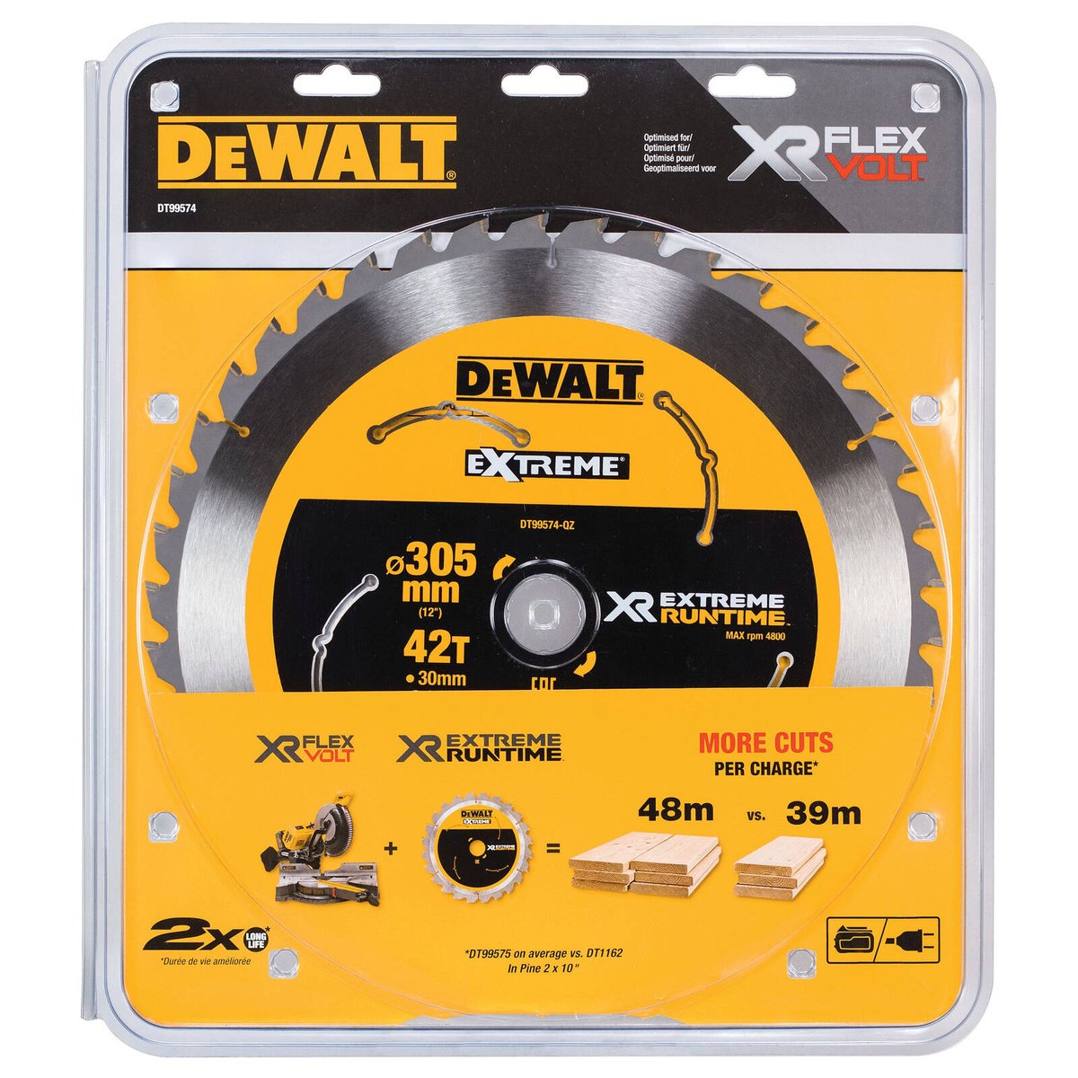Dewalt XR Circular Saw Blade 305mm 42T - C3 Carbide - Extreme Runtime - SuperSaverAU - view 2