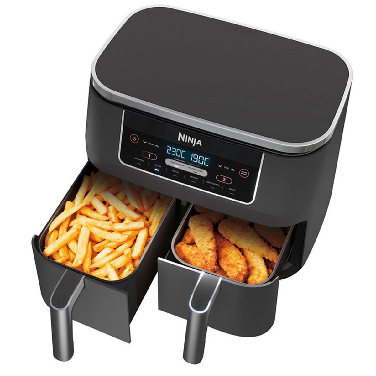 Ninja Foodi Dual Zone Air Fryer 7.6L - Granite Grey - Smart Finish, Match Cook, Six Functions - AF300