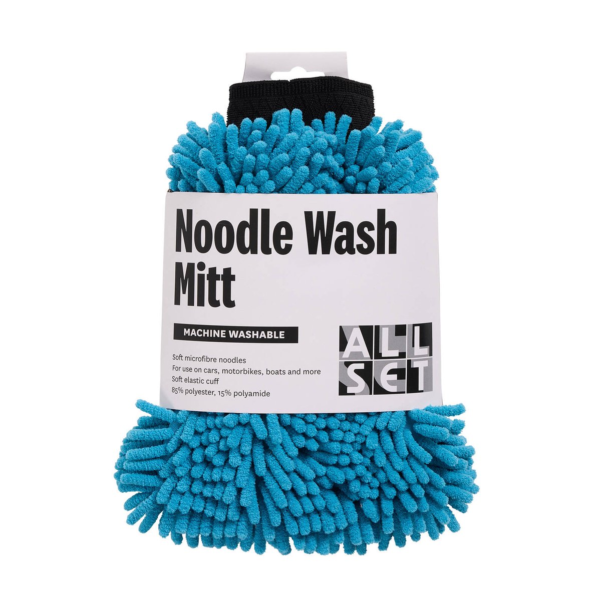 All Set Microfibre Noodle Wash Mitt with Elastic Cuff