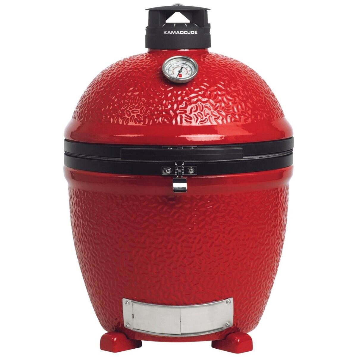 Kamado Joe Classic II Stand-Alone Kamado Grill - Red, Built-In Ready, Air Lift Hinge - KJ23NRHC