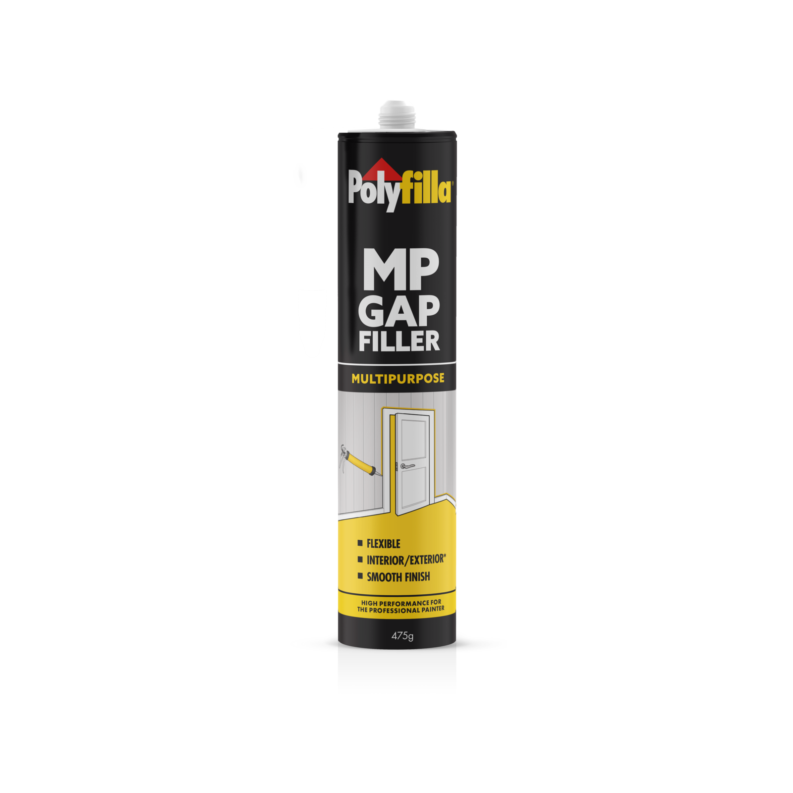 Poly Polyfilla Flexible Gap Filler 475g White - Paintable Stainable for Interior & Exterior