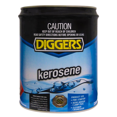 Diggers Household Kerosene 20L - Low VOC Liquid Fuel, Heater & Lamp Fuel, Degreaser