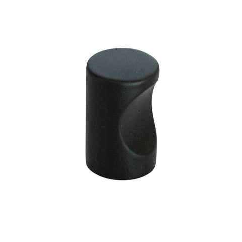 Taskmaster 14mm Matte Black Steel Finger Post Knob for Cabinets and Drawers