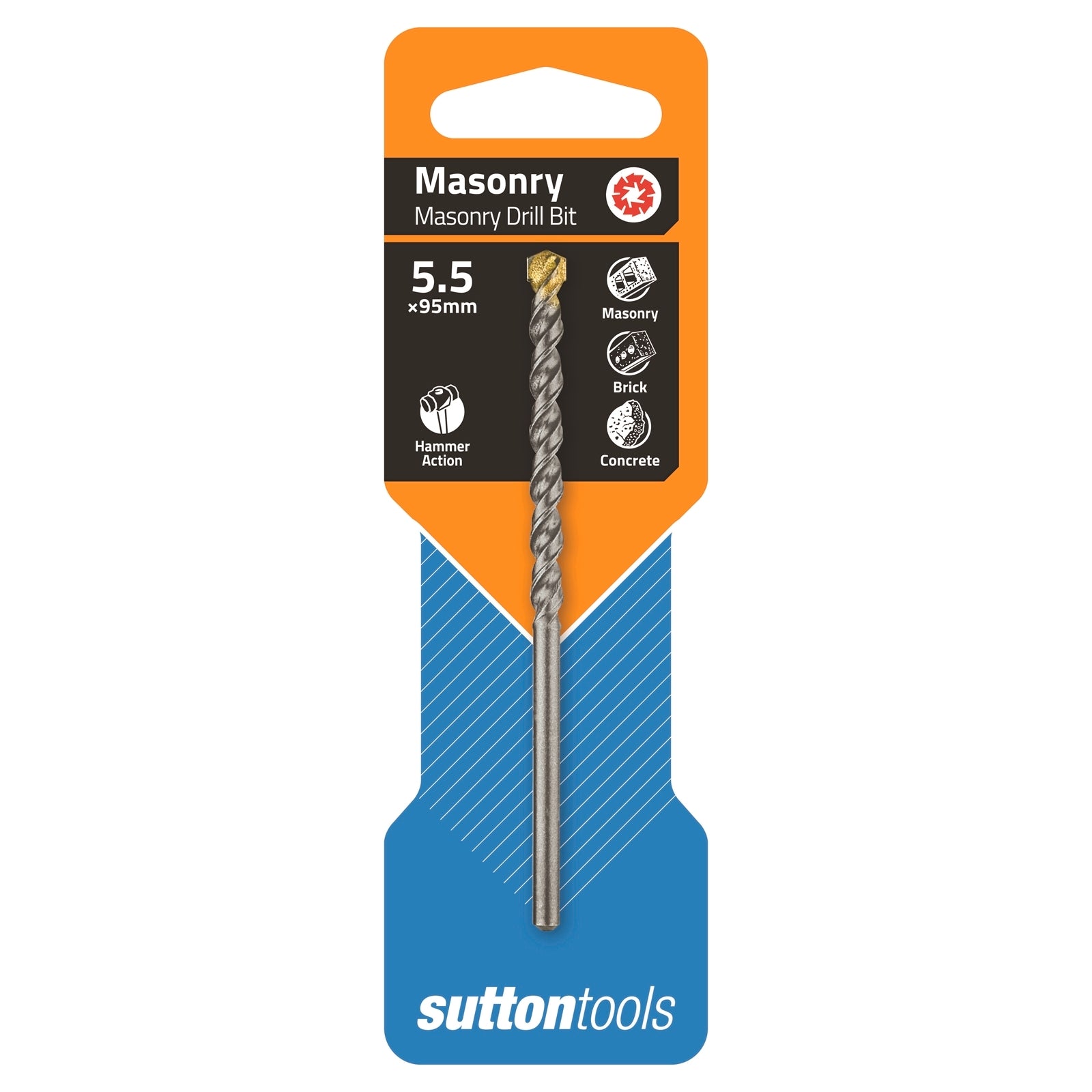 Sutton Tools 5.5 x 85mm SF TCT Masonry Drill Bit, Carbide Tip, 85mm Drilling Depth
