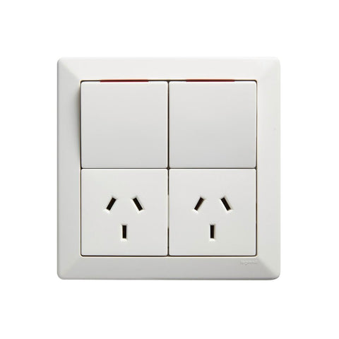 Como Double Powerpoint 10A 240V Plastic White Easy Use - SuperSaverAU - view 1
