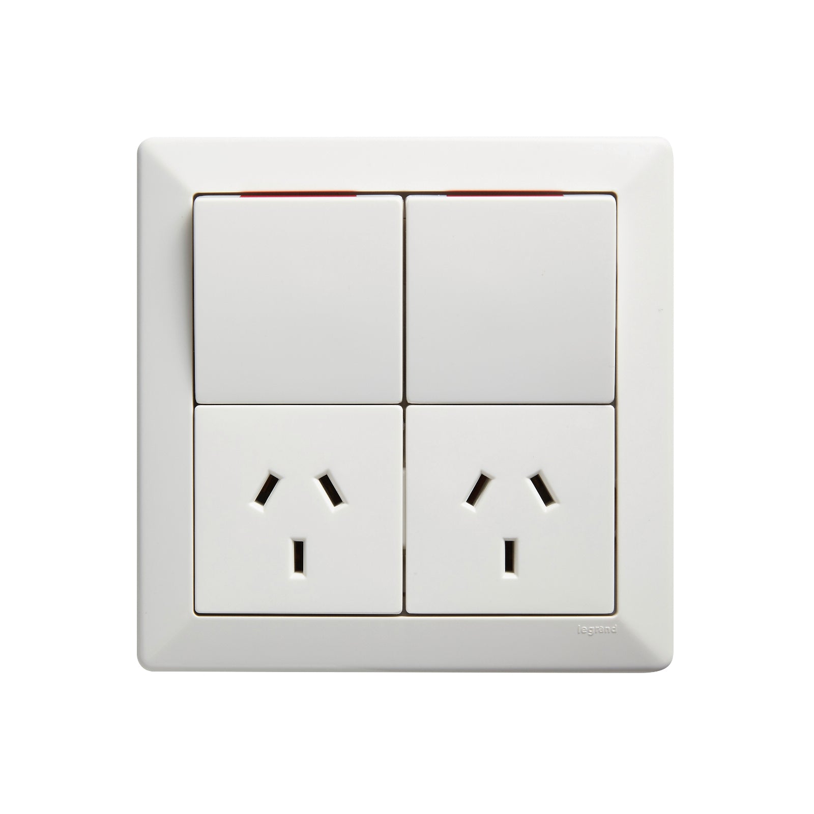 HPM COMO Double Powerpoint, Vertical 2 Gang 10A 240V White Indoor CDCM777WE